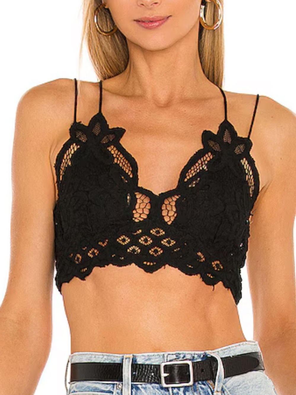 Free People Black Lace Bralette Crop Top